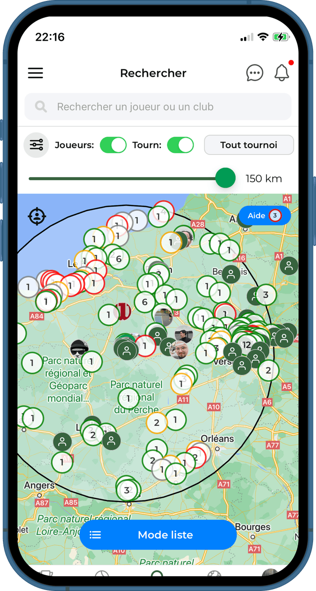 Trouvez des partenaires de tennis